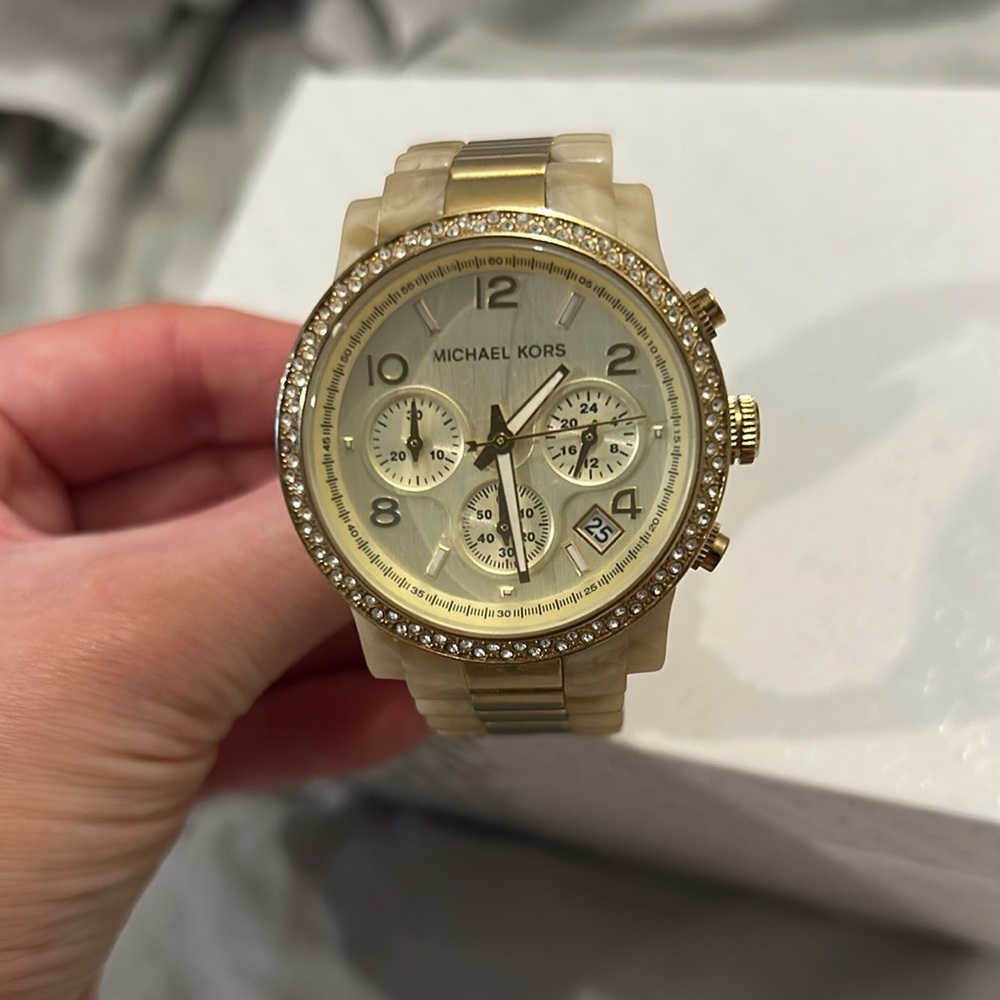 Michael Kors Gold and Cream Women's Watch